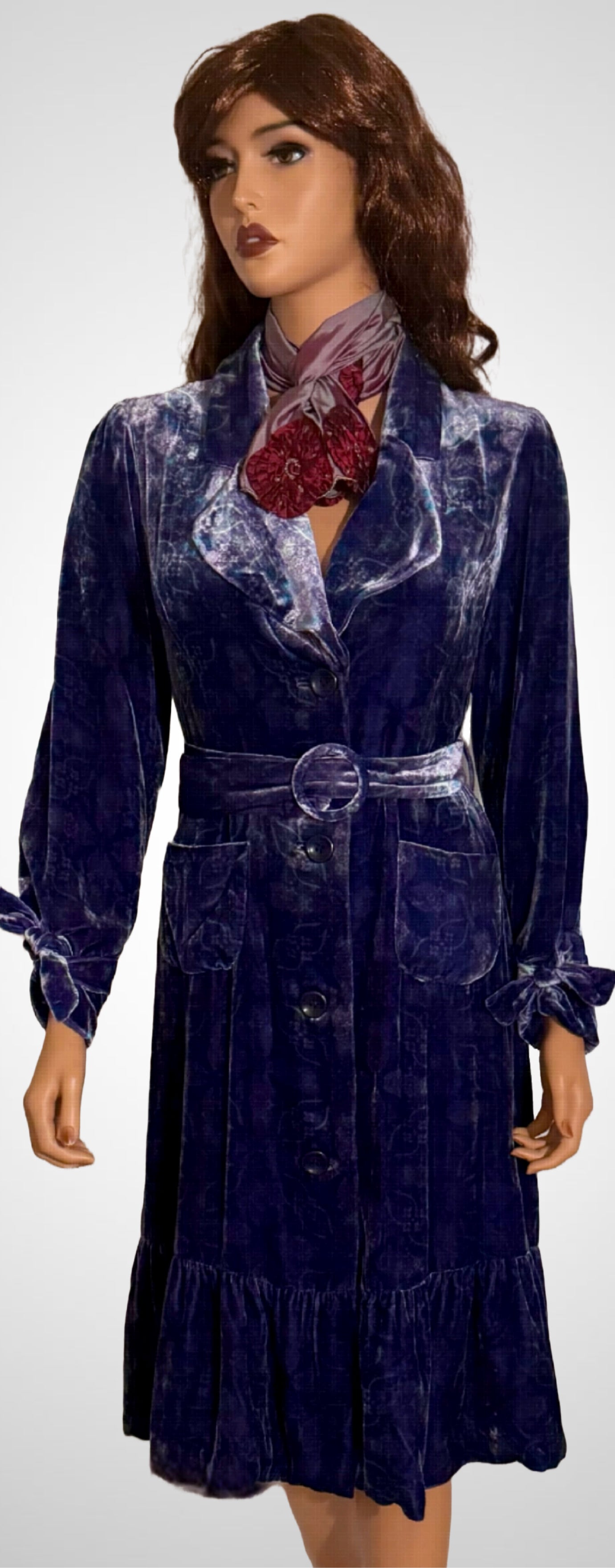 Silk velvet vintage coat