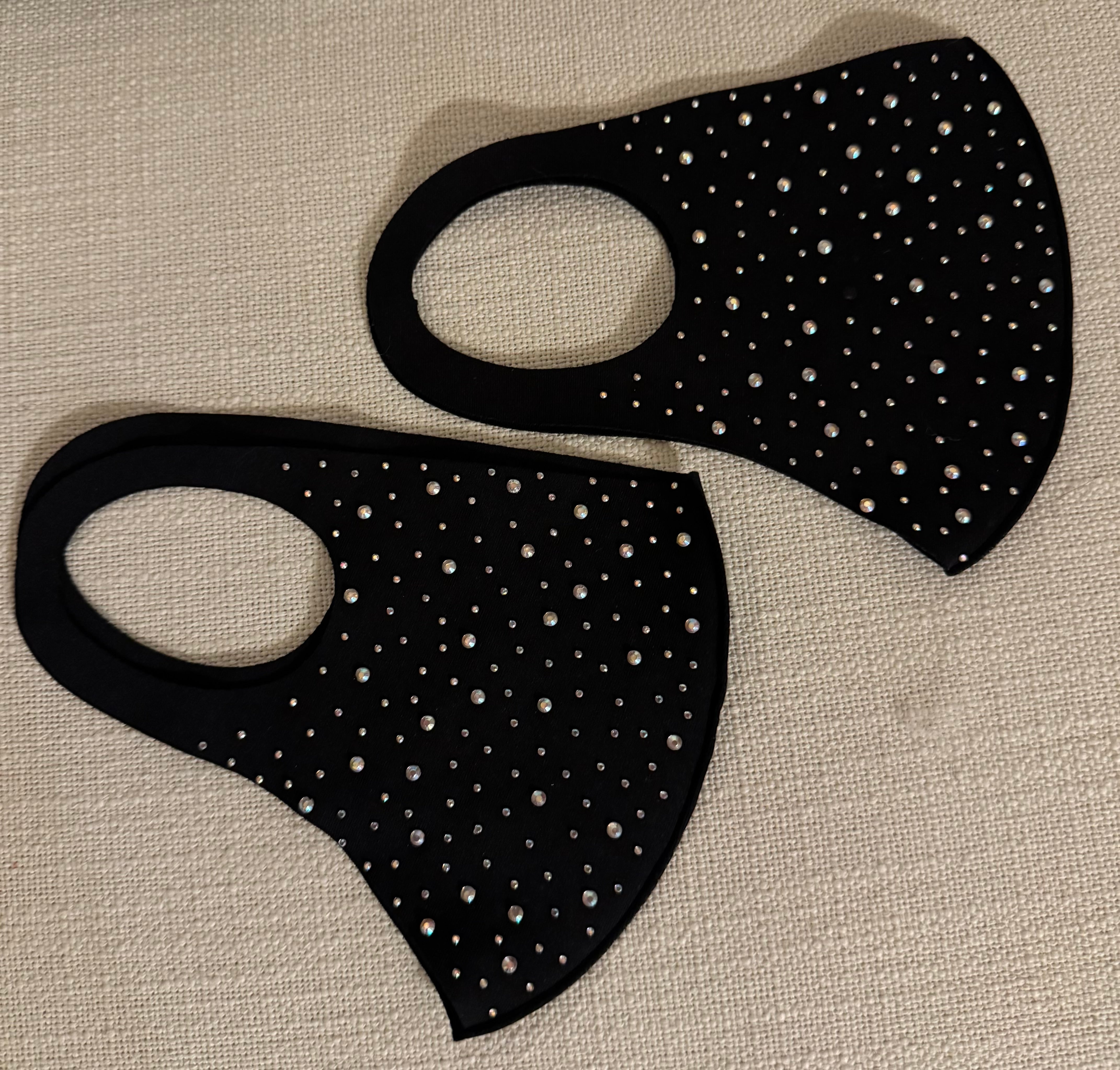 Rhinestone stretch face mask