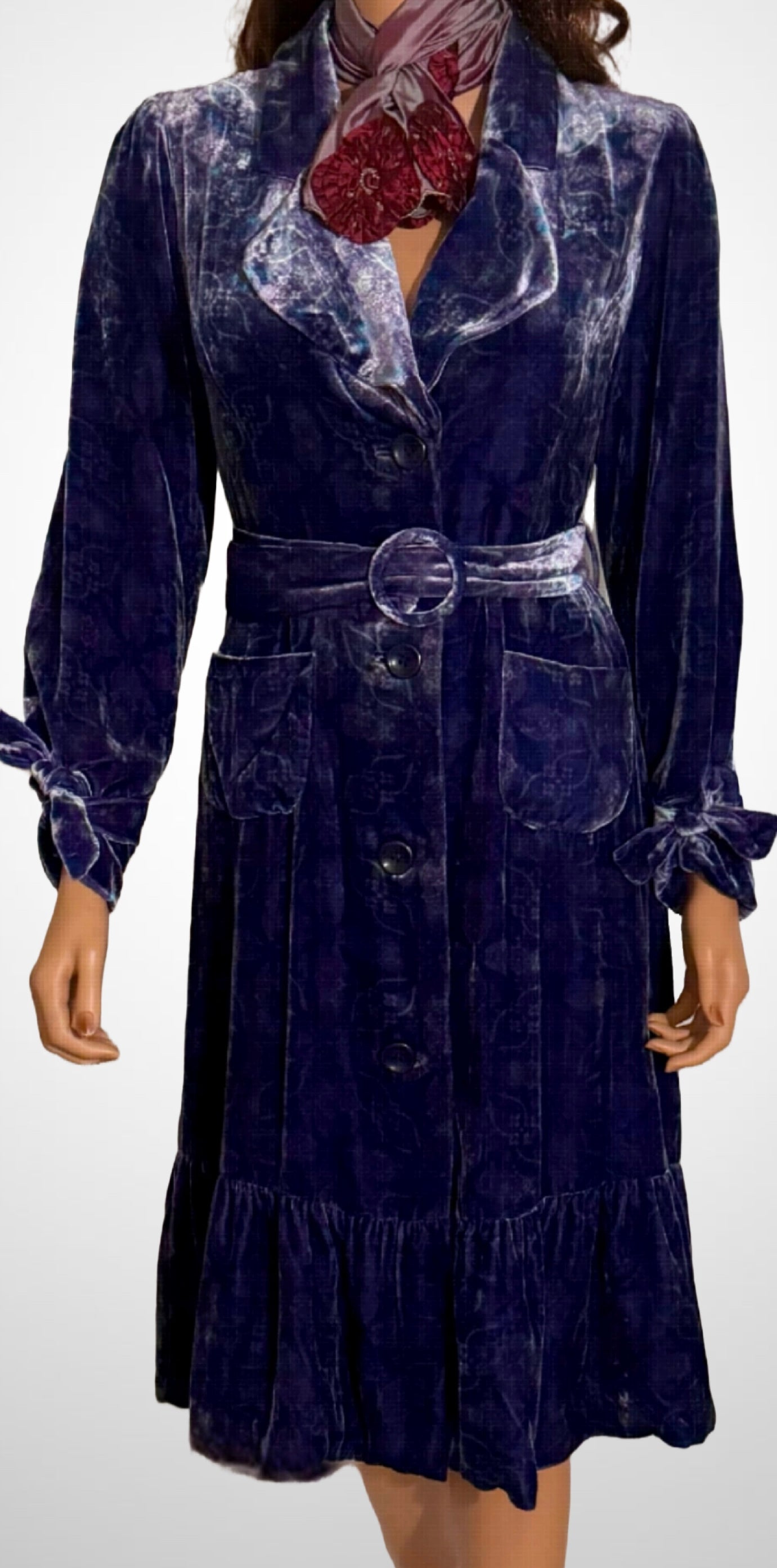 Silk velvet vintage coat