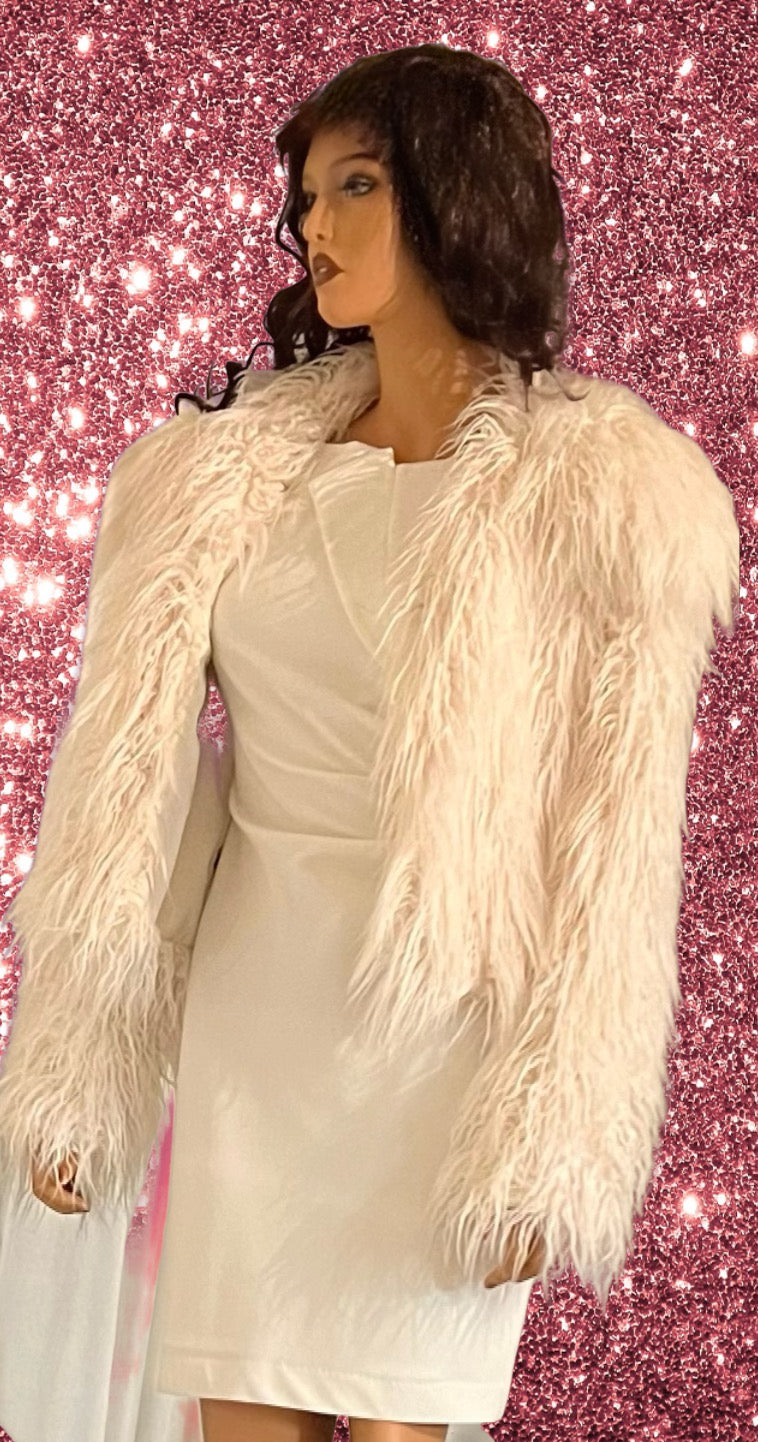 Fun wooly faux fur jacket( New size medium)