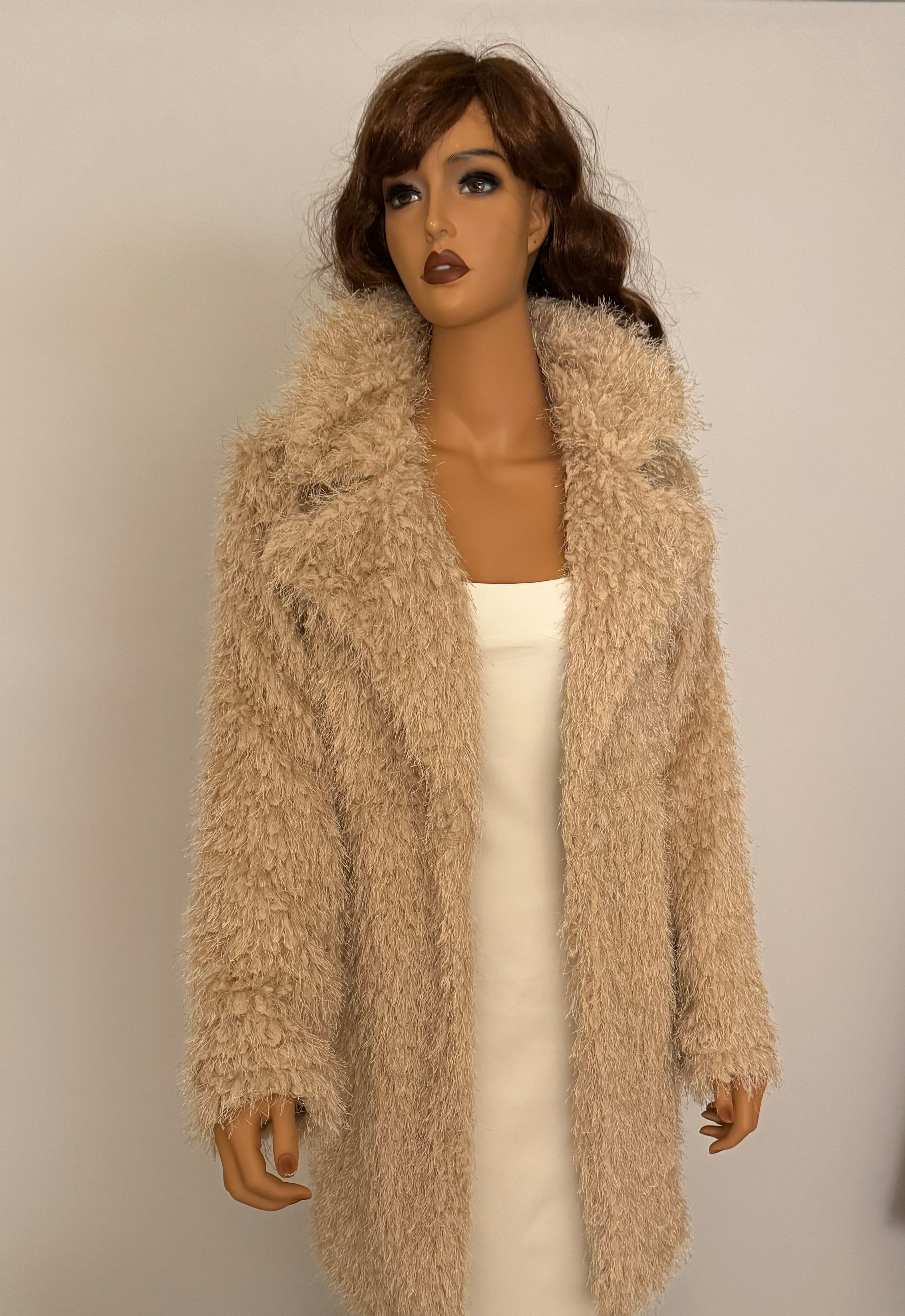 Silky  synthetic fabric coat