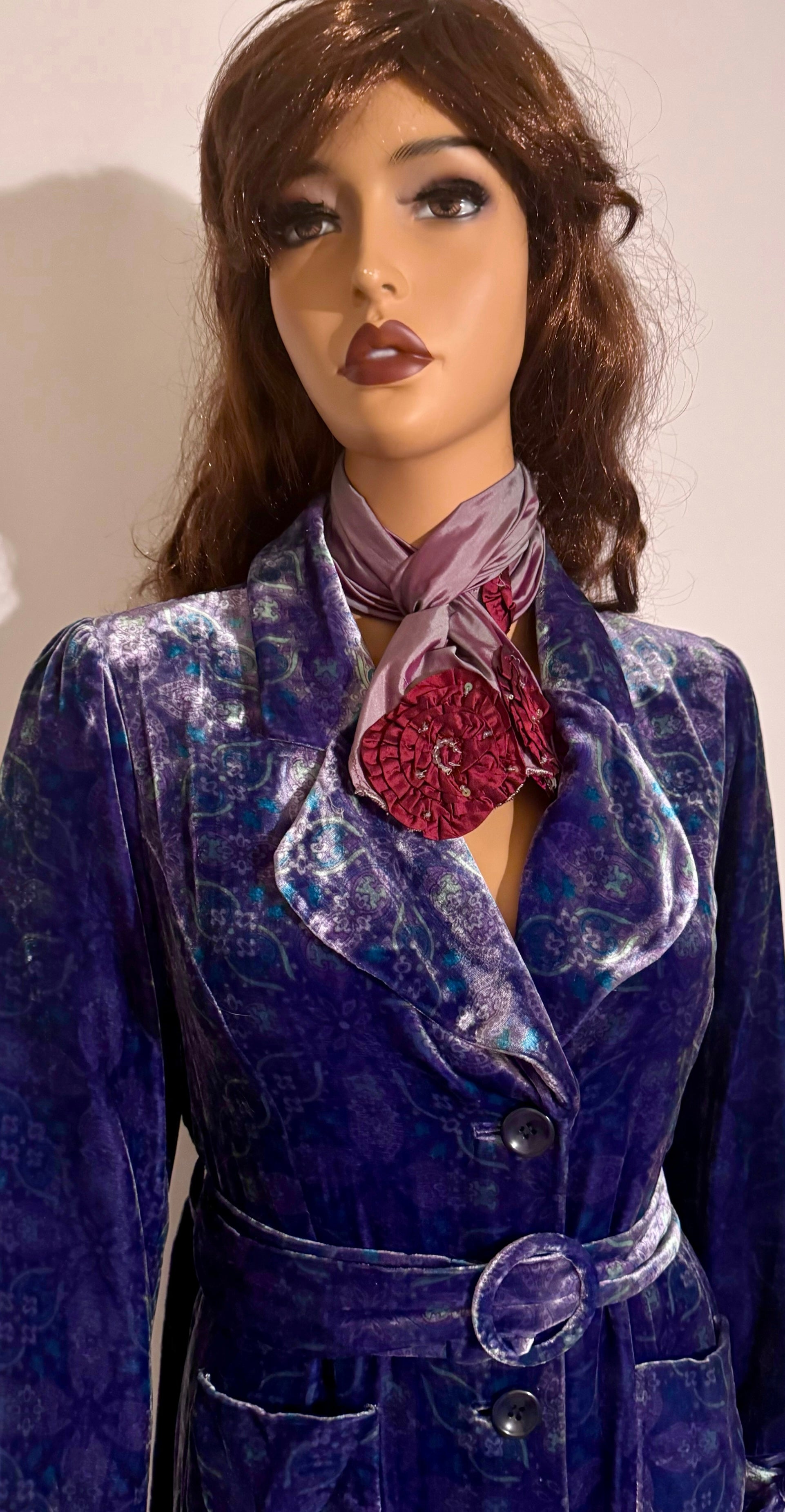 Silk velvet vintage coat