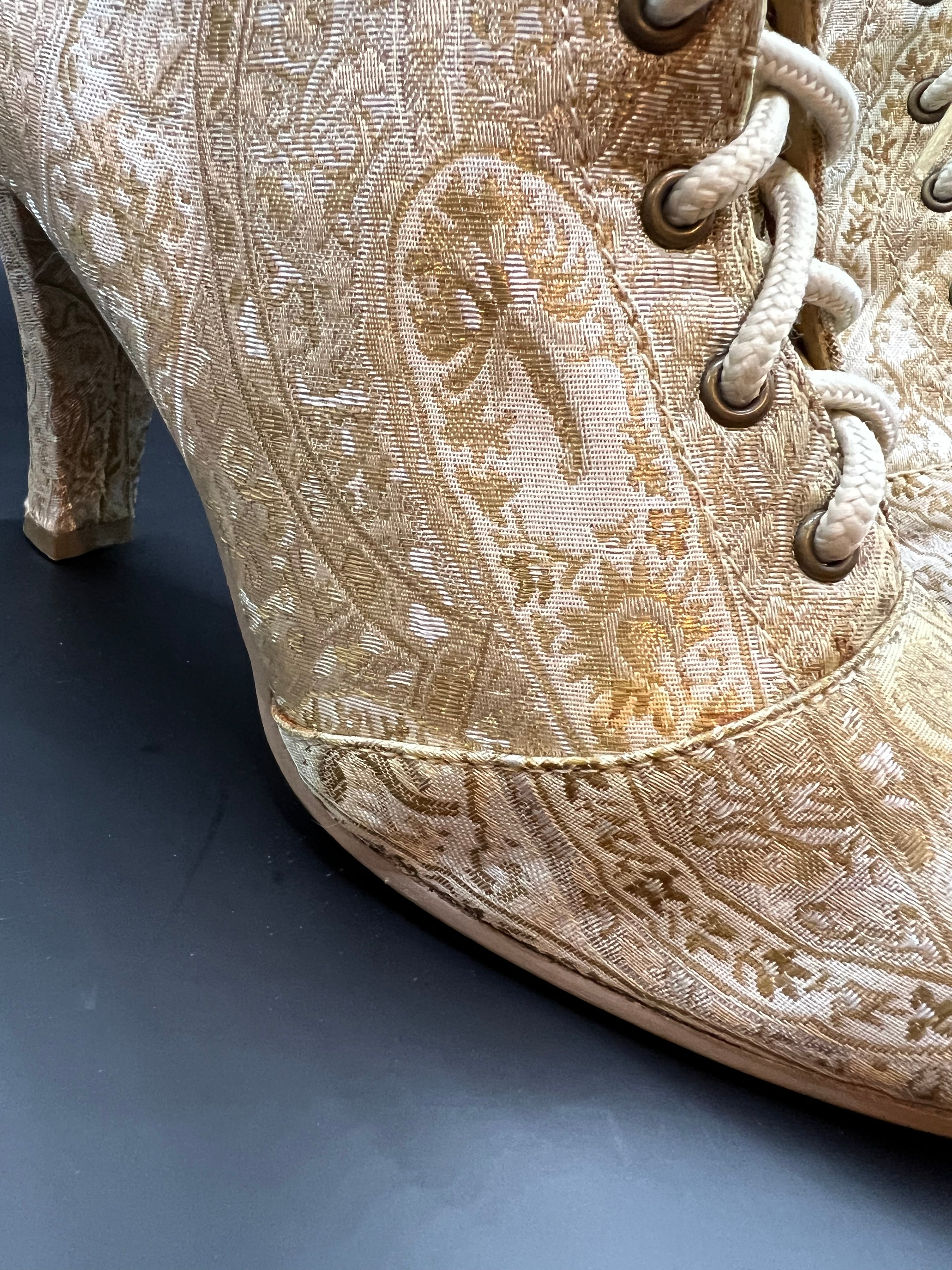 Vintage Gold Tapestry Booties