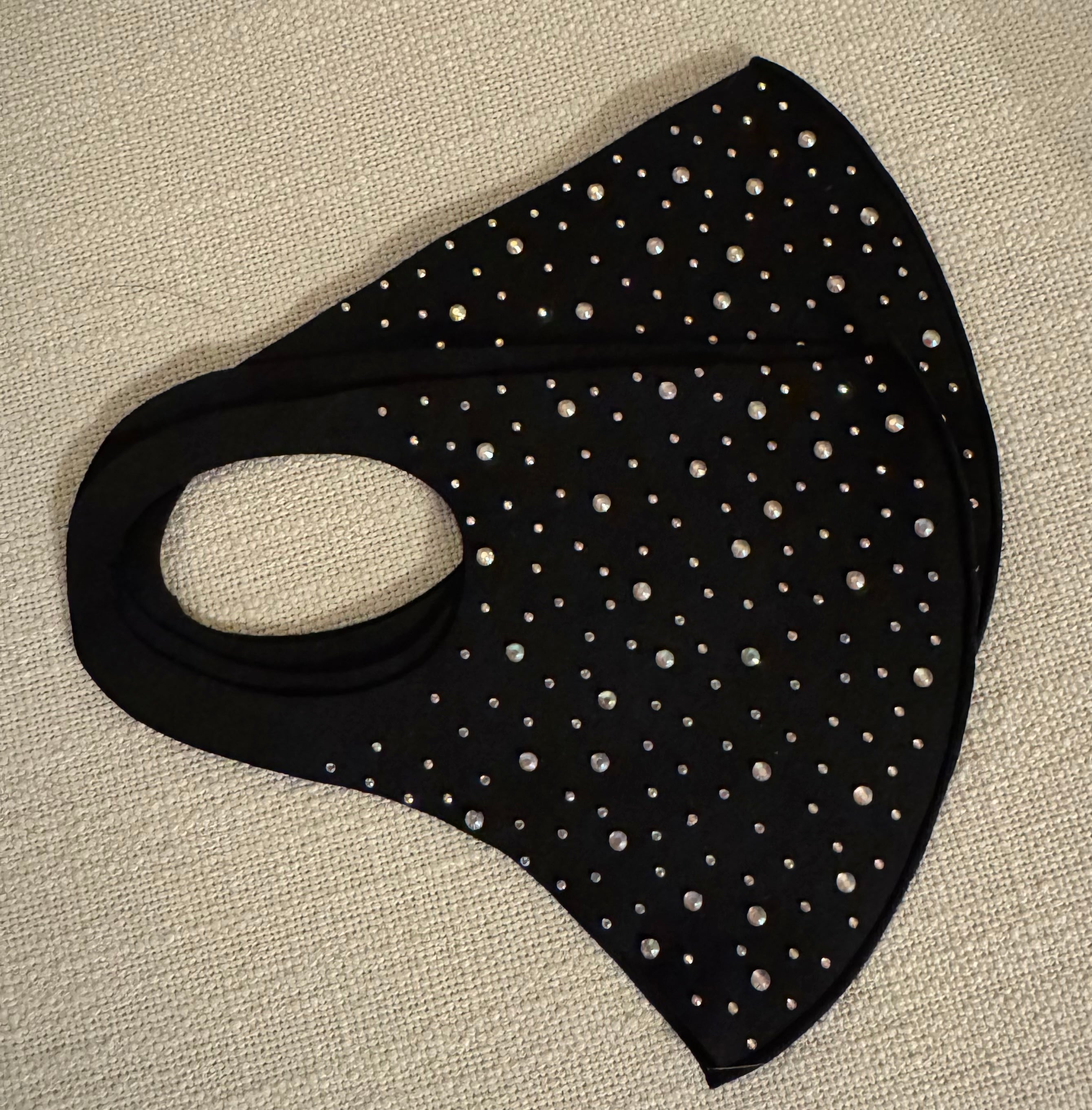 Rhinestone stretch face mask