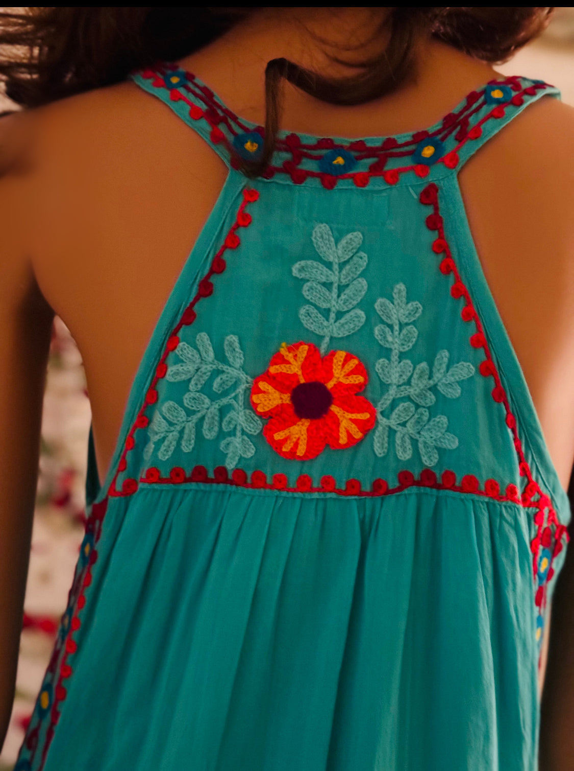 Bohemian style embroidered Midi dress