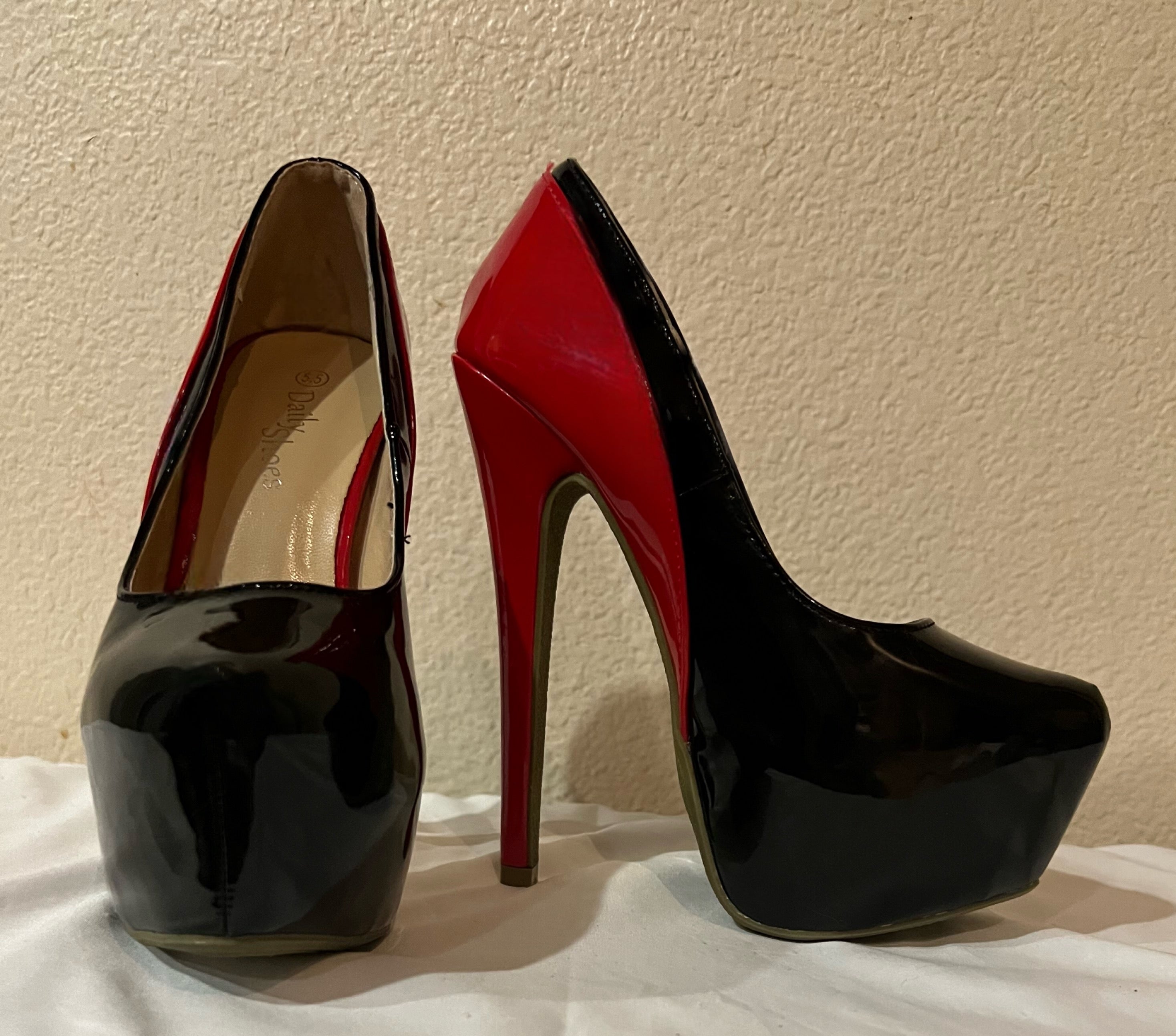 ￼ Pretty, new black and red shoes!