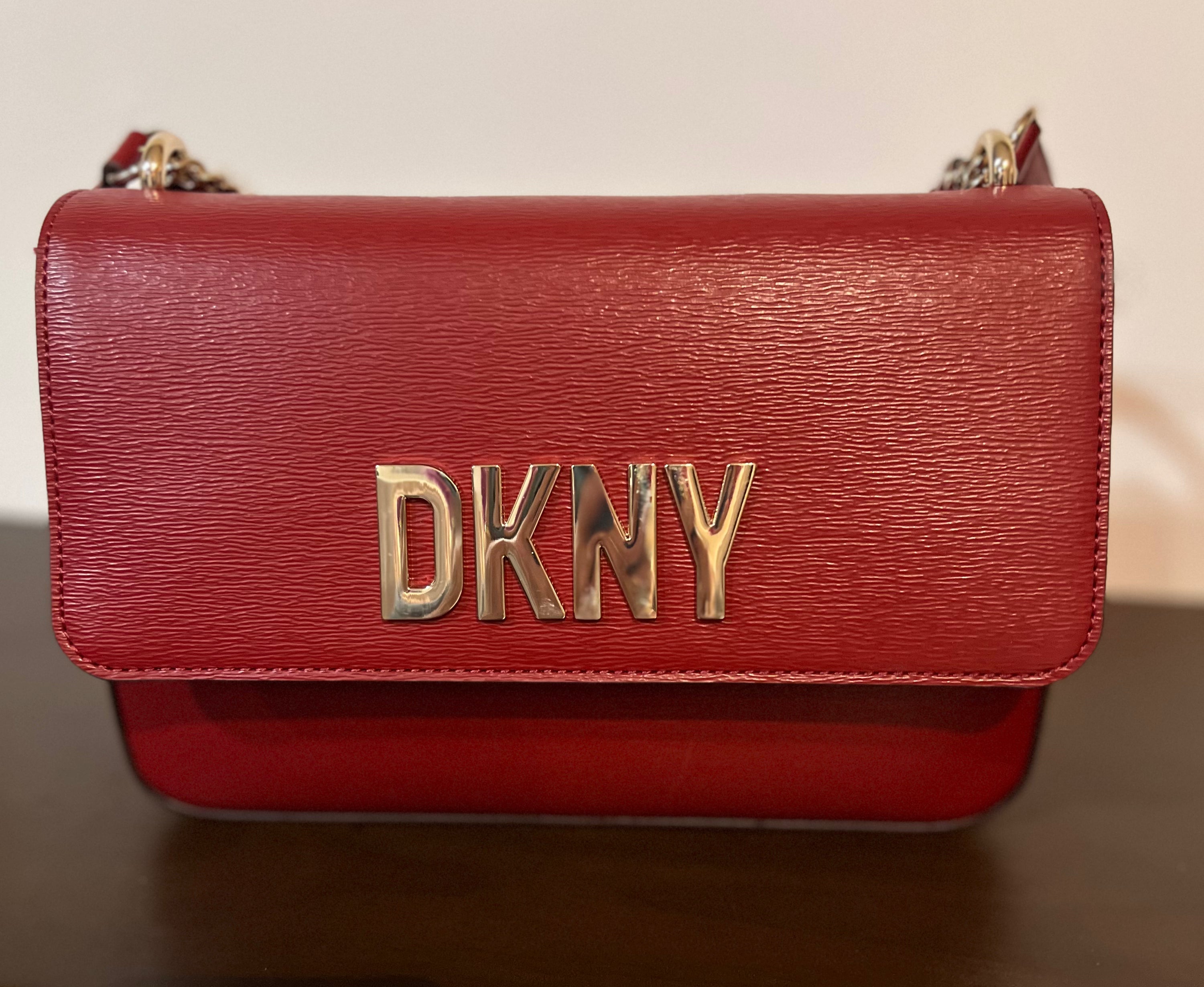 New Red Leather DKNY Handbag