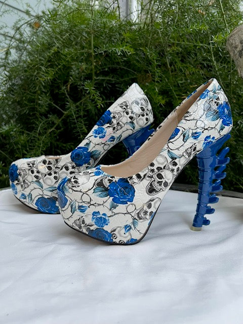 Blue skull shoes