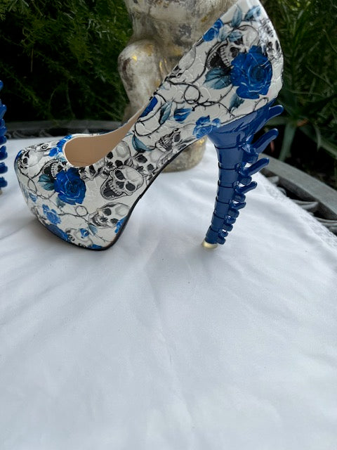 Blue skull shoes